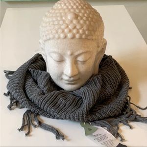 NWT QUAGGA Green Label Eternity Grey Knitted Infinity Scarf